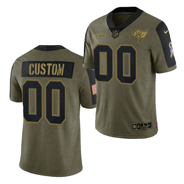 Men's Tampa Bay Buccaneers ACTIVE PLAYER Custom 2021 Olive Salute To Service Limited Stitched Jersey